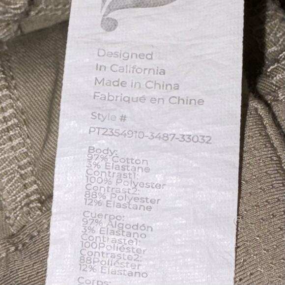 Fabletics The High Side Chino Pant Men's Size 33x32 Classic Fit Khaki Tan EUC - Picture 12 of 15